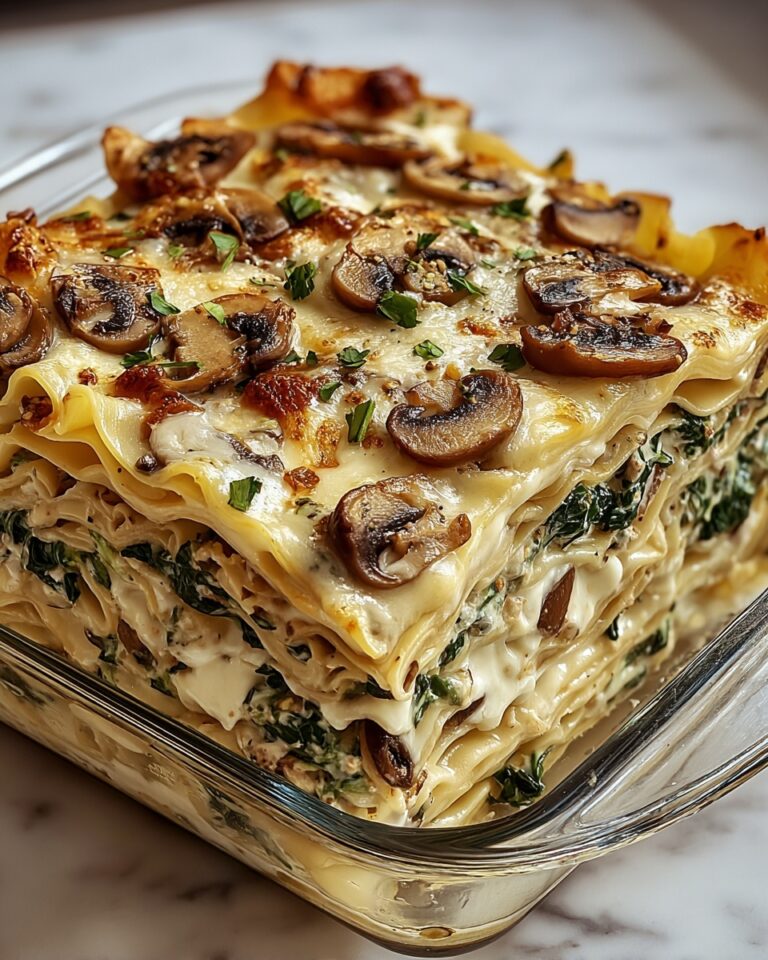 Creamy Spinach Mushroom Lasagna Recipe