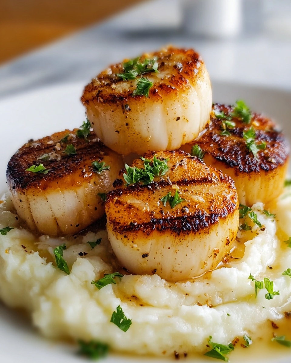 Pan-Seared Scallops with Mashed Potatoes Recipe - Recipe Image