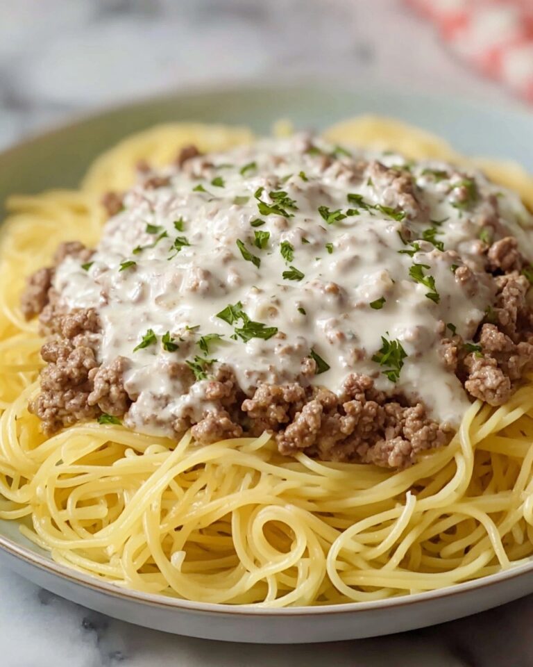 Cheesy Beef Alfredo with Linguine Recipe