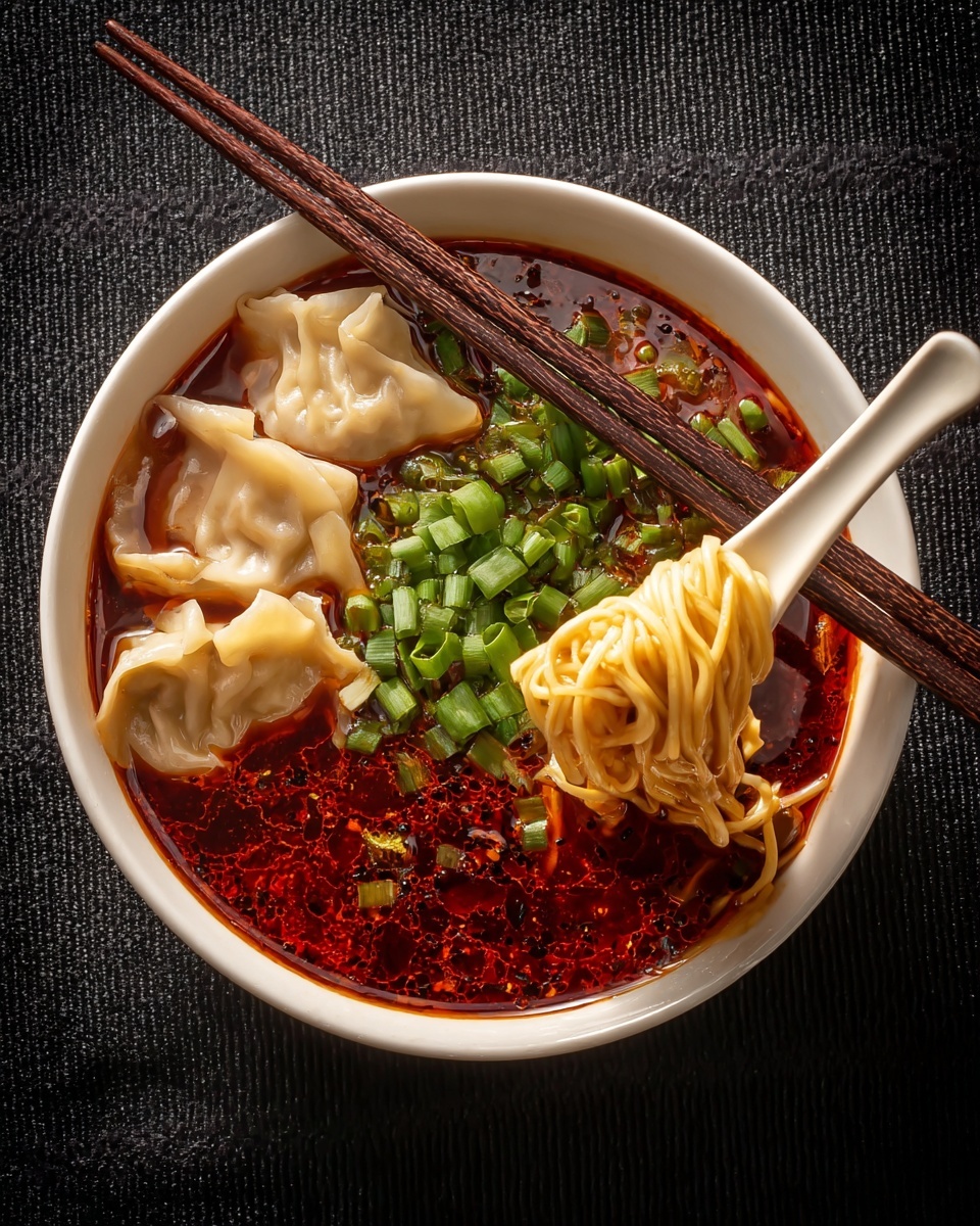 Hot and Sour Dumpling Noodle Soup Recipe - Recipe Image