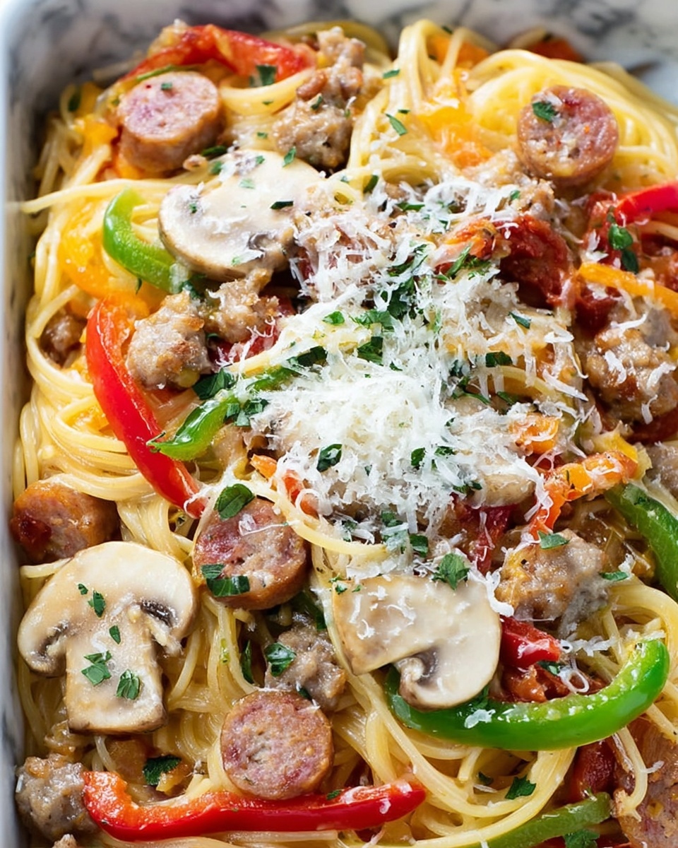 Pasta with Sausage, Peppers, and Onions Recipe - Recipe Image
