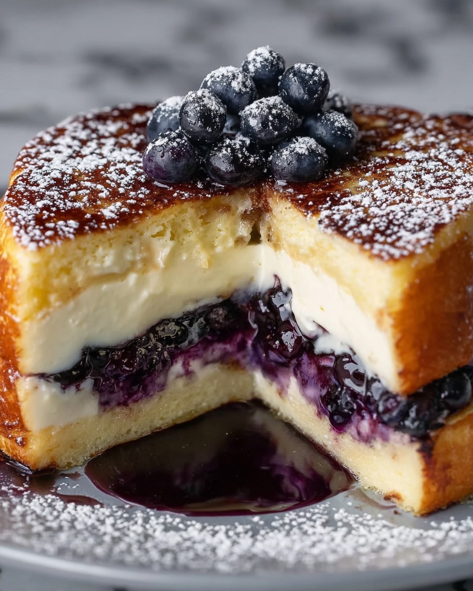 Blueberry Cheesecake Stuffed French Toast Recipe - Recipe Image