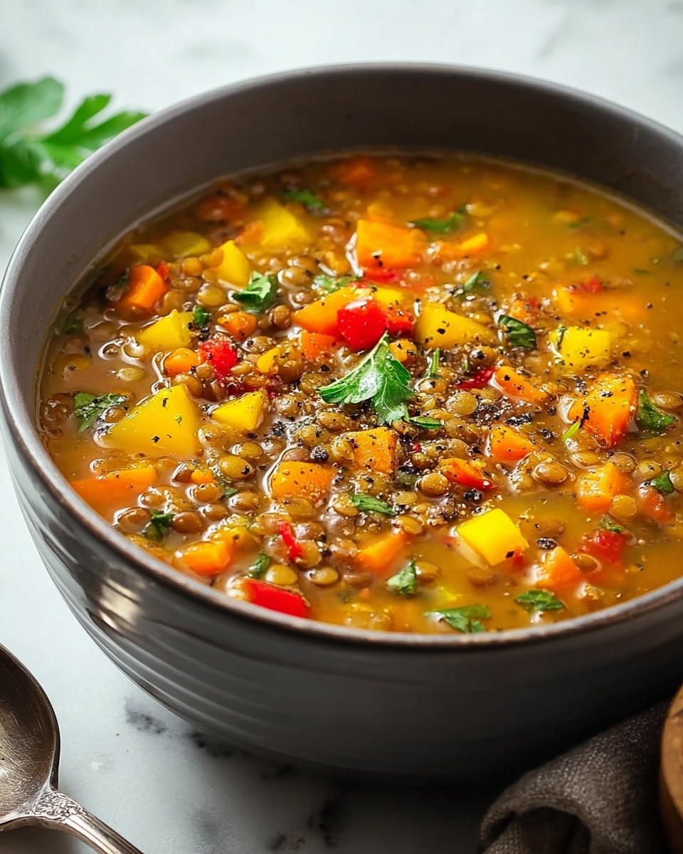 Hearty Lentil Soup with Ground Beef Recipe - Recipe Image