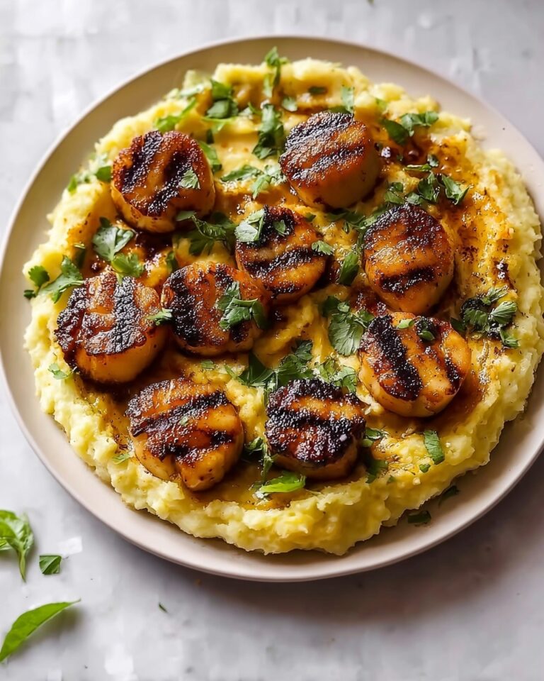 Honey Butter Blackened Scallops with Herby Polenta Recipe