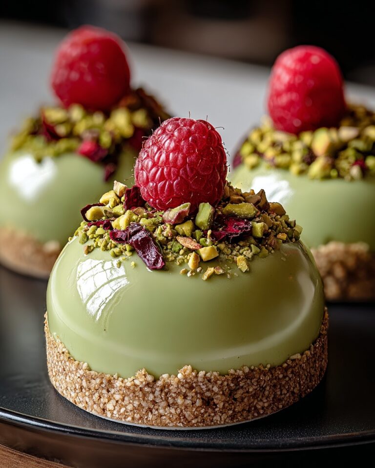 Pistachio & Raspberry Cheesecake Domes Recipe