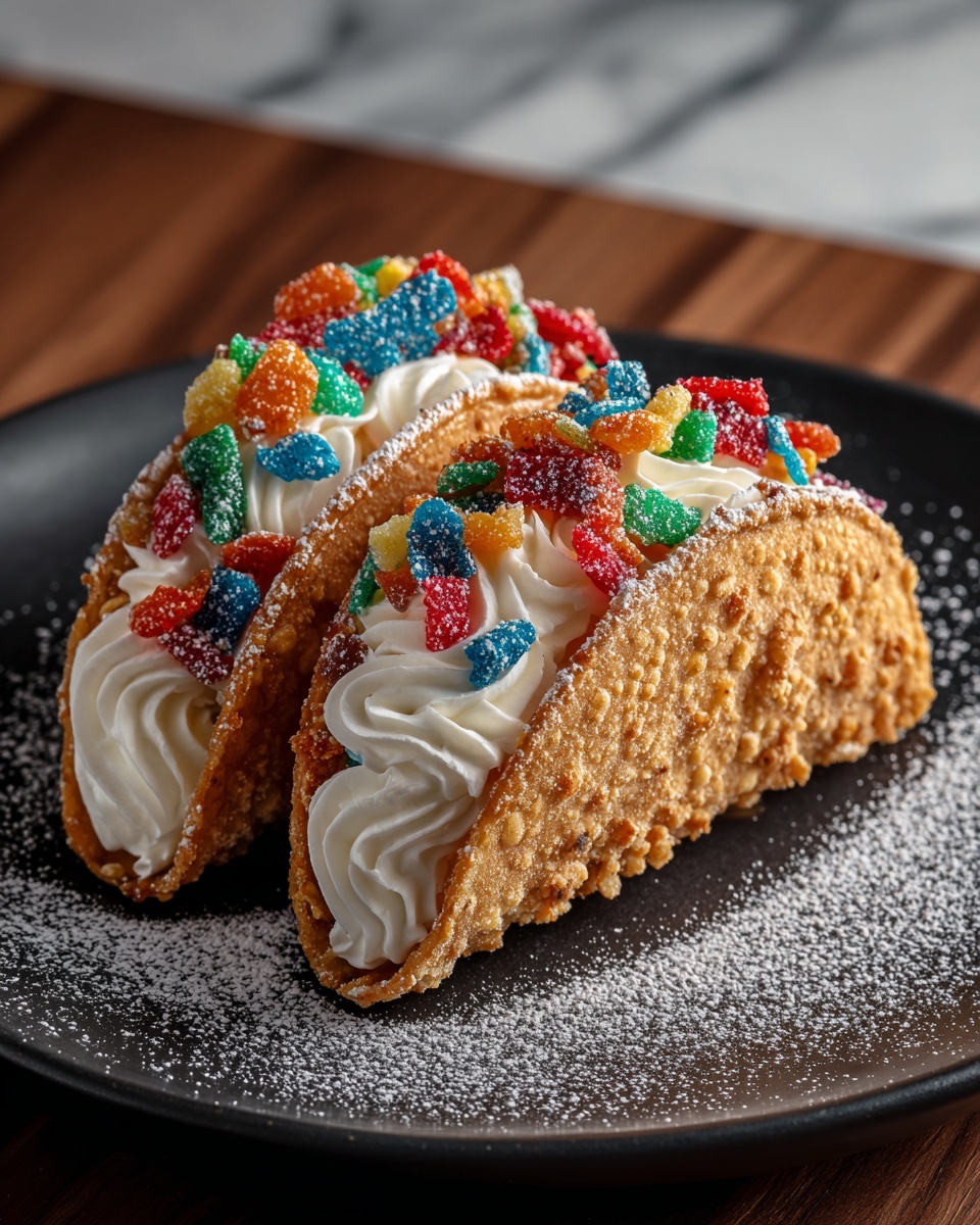 Fruity Pebbles Cheesecake Tacos Recipe - Recipe Image