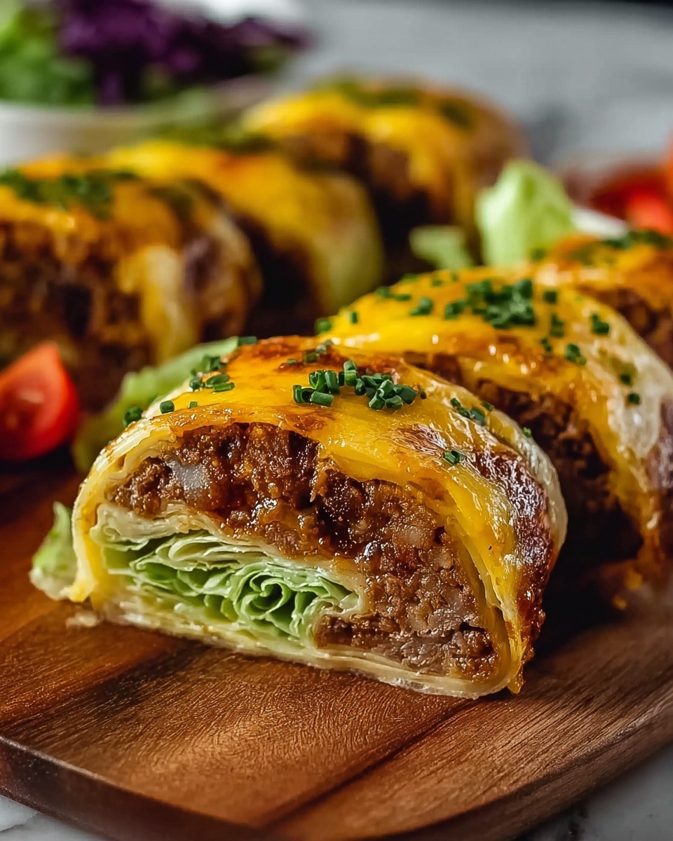 Garlic Butter Beef Cheeseburger Rollups Recipe - Recipe Image