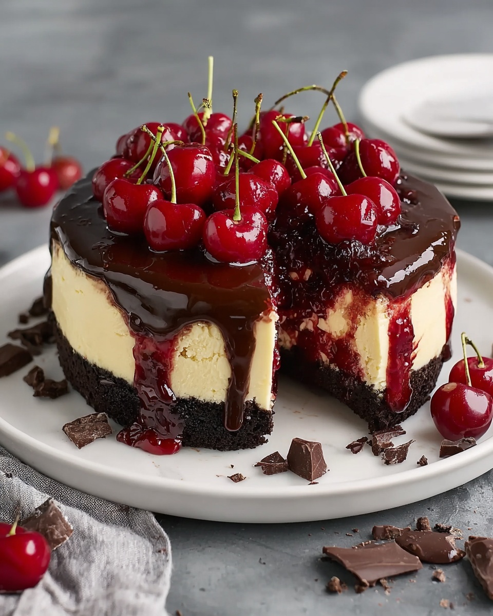 Chocolate Cherry Cheesecake Recipe - Recipe Image