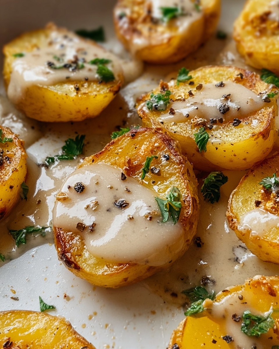 Creamy Garlic Parmesan Potatoes Recipe - Recipe Image