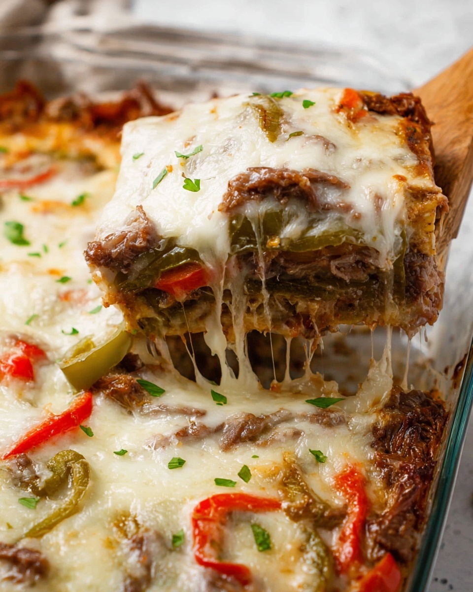 Philly Cheesesteak Casserole Recipe - Recipe Image