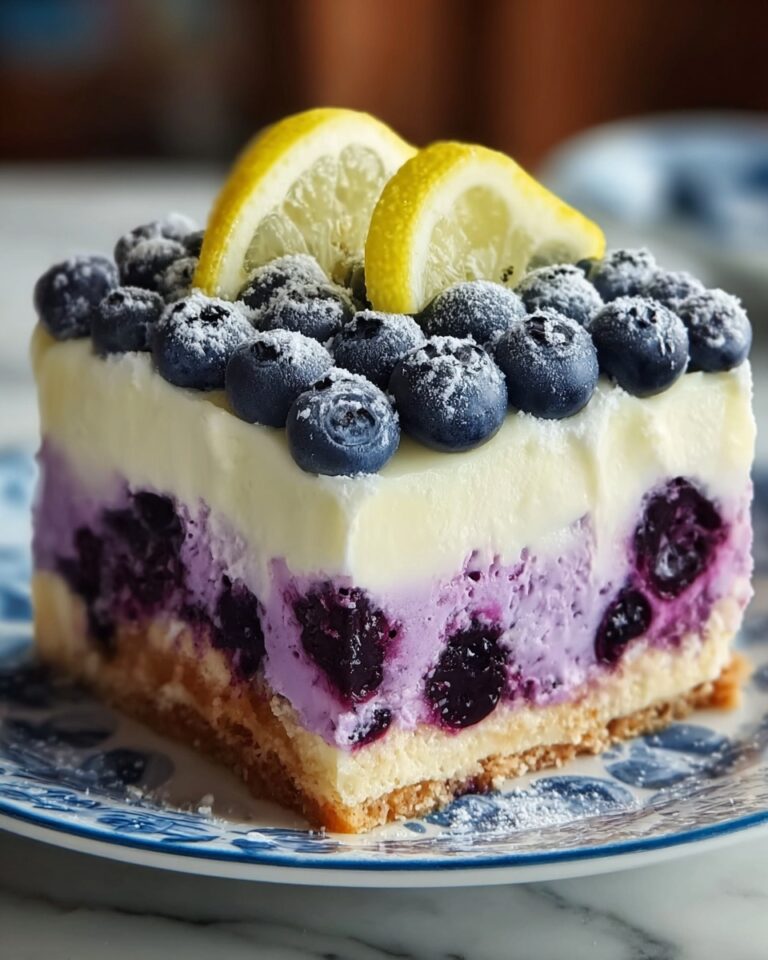 Lemon Blueberry Shortbread Mousse Cake Recipe