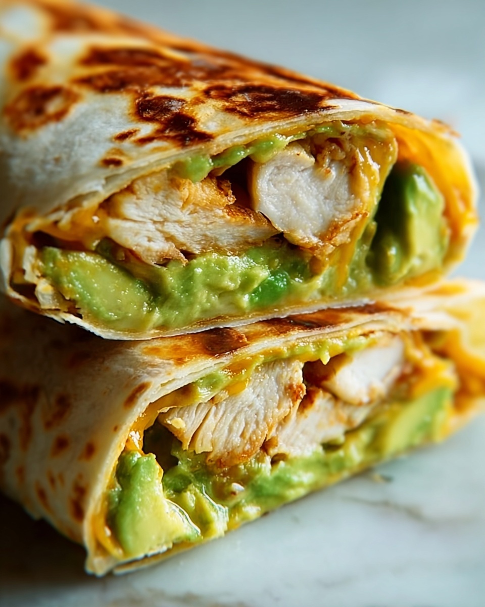 Spicy Cheesy Garlic Chicken & Avocado Wraps Recipe - Recipe Image