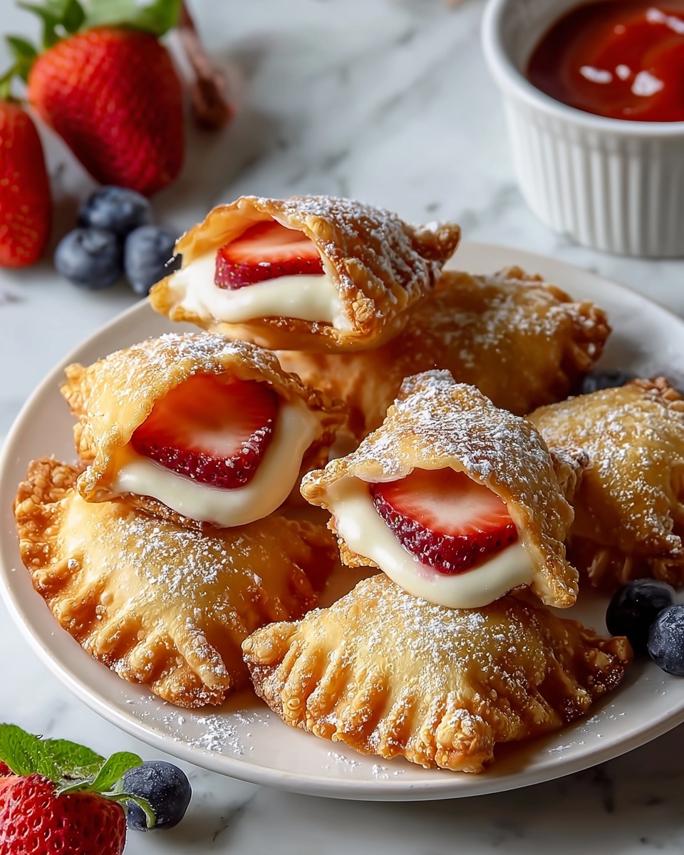 Deep Fried Strawberry Cheesecake Recipe - Recipe Image