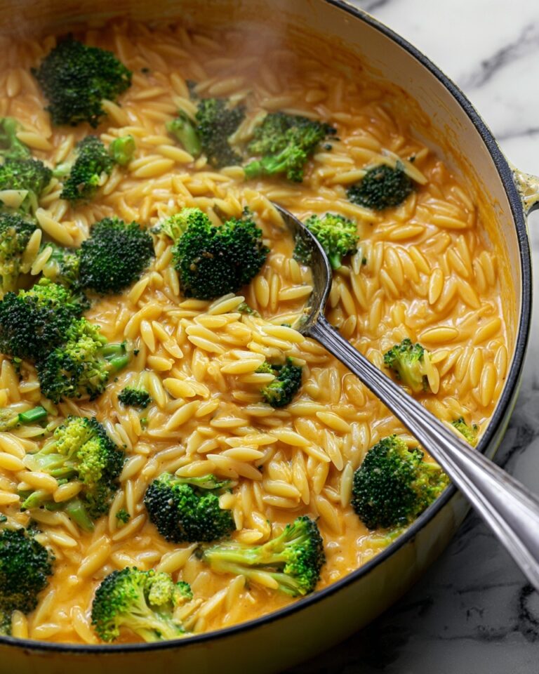 One Pot Broccoli Cheese Orzo Recipe