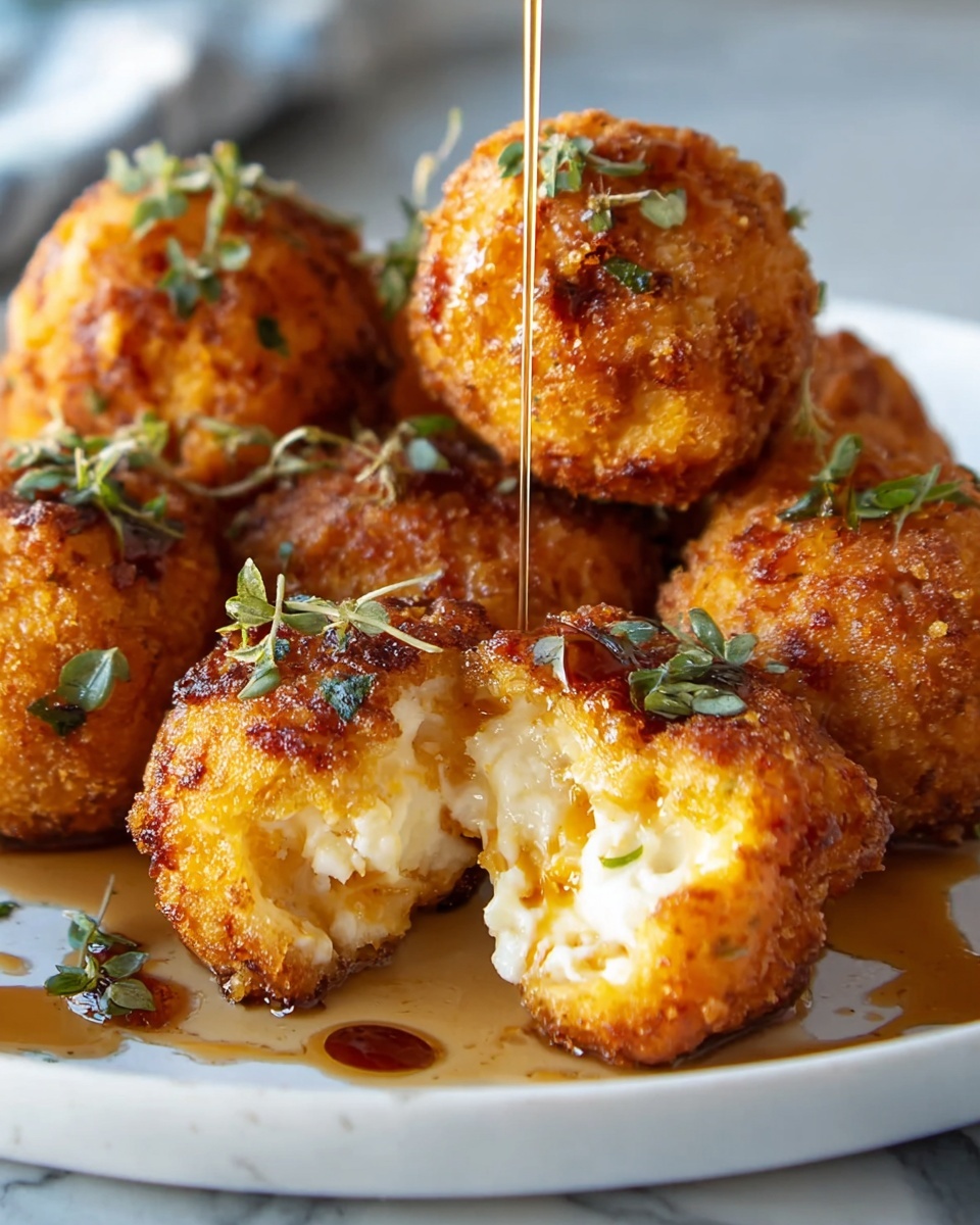 Smoked Gouda Fritters with Balsamic Honey Mustard Dipping Sauce Recipe - Recipe Image