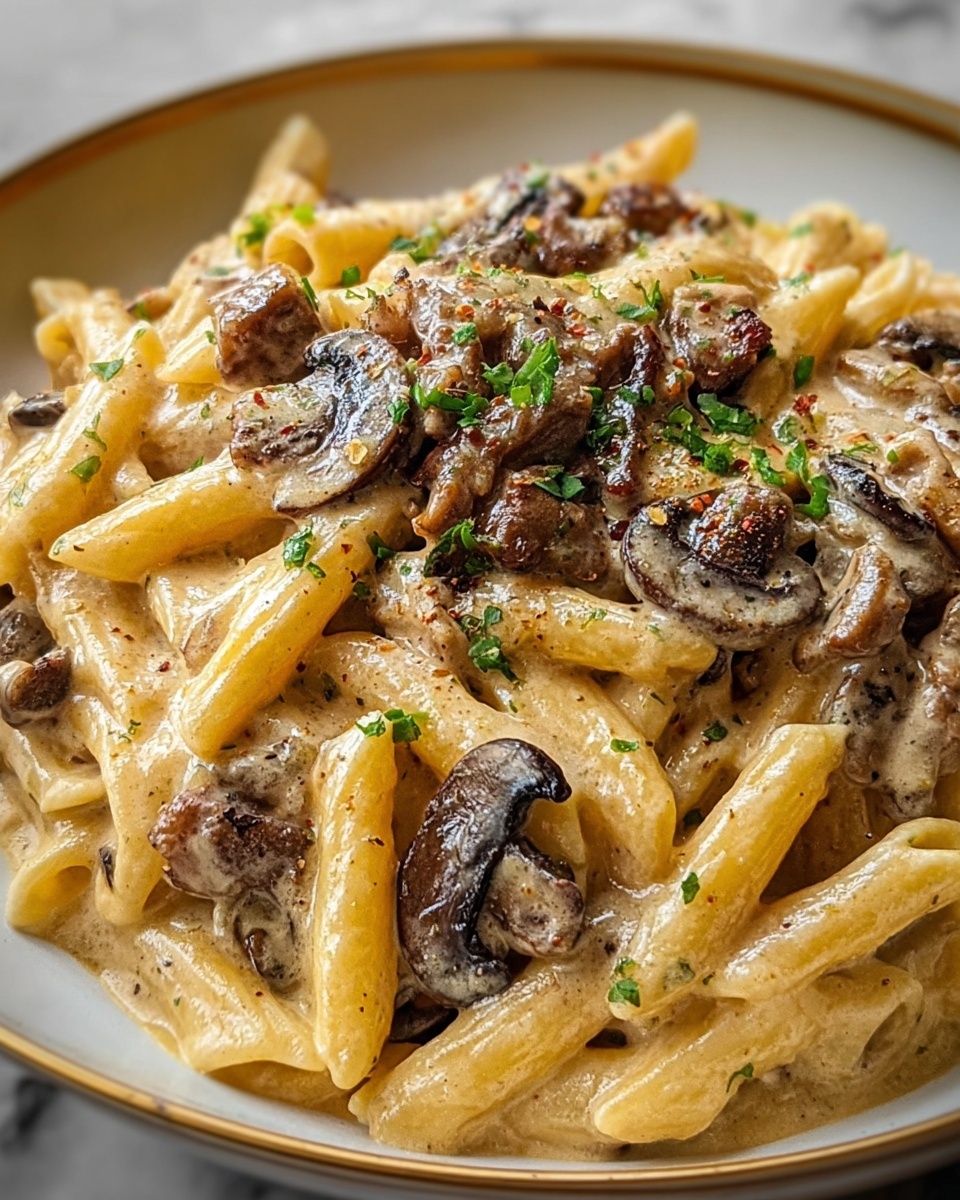 Creamy Beef and Mushroom Macaroni Recipe - Recipe Image