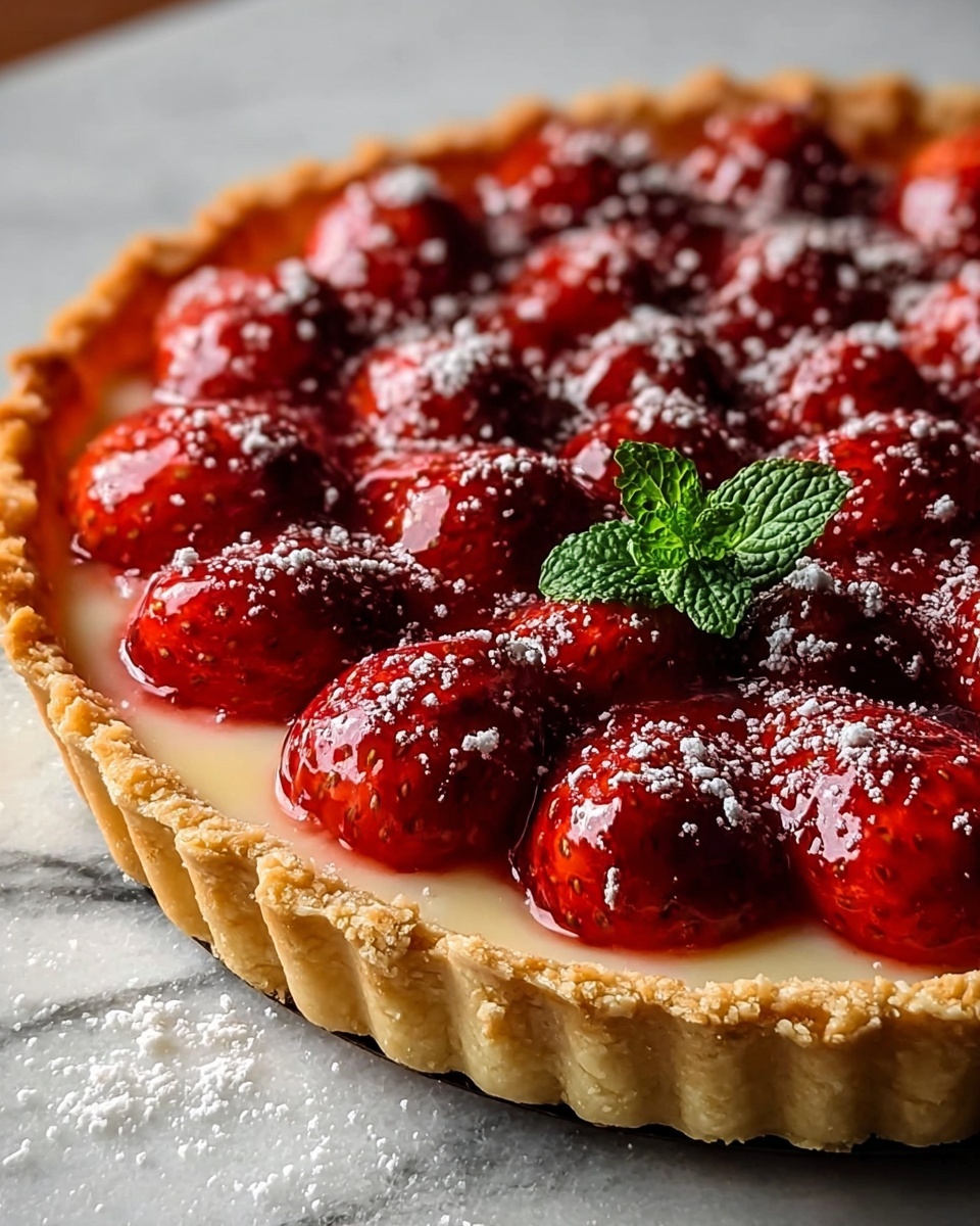 Ricotta Tart with Roast Strawberries Recipe - Recipe Image