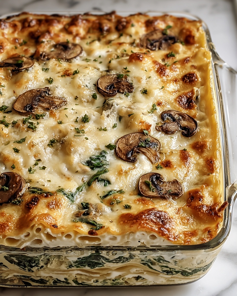 Creamy Spinach Mushroom Lasagna Recipe - Recipe Image