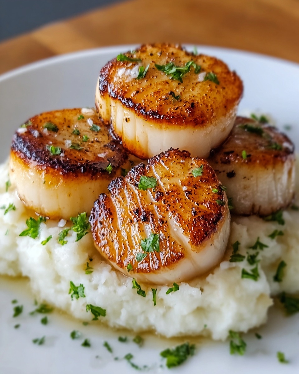 Pan-Seared Scallops with Mashed Potatoes Recipe - Recipe Image