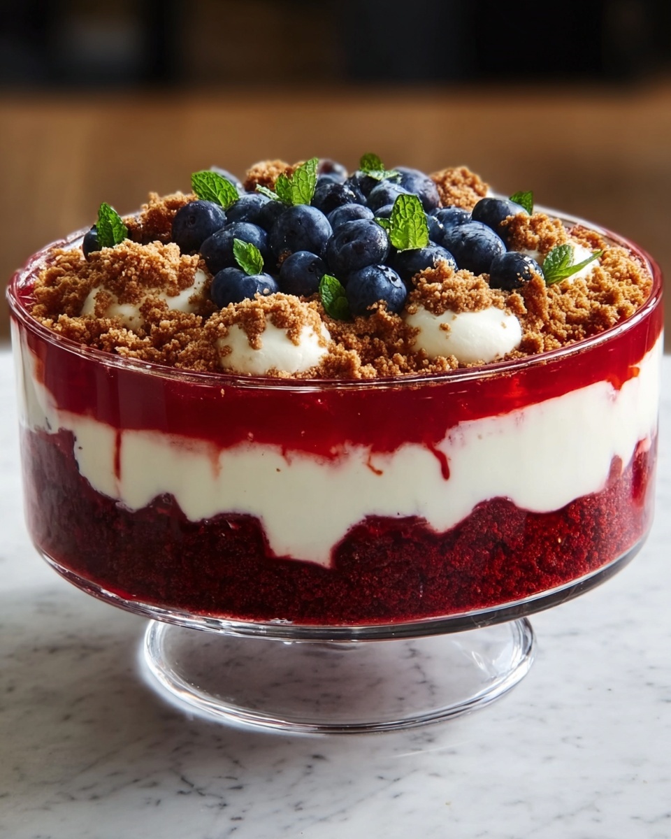 Red Velvet Trifle with White Chocolate Pudding and Mixed Berries Recipe - Recipe Image