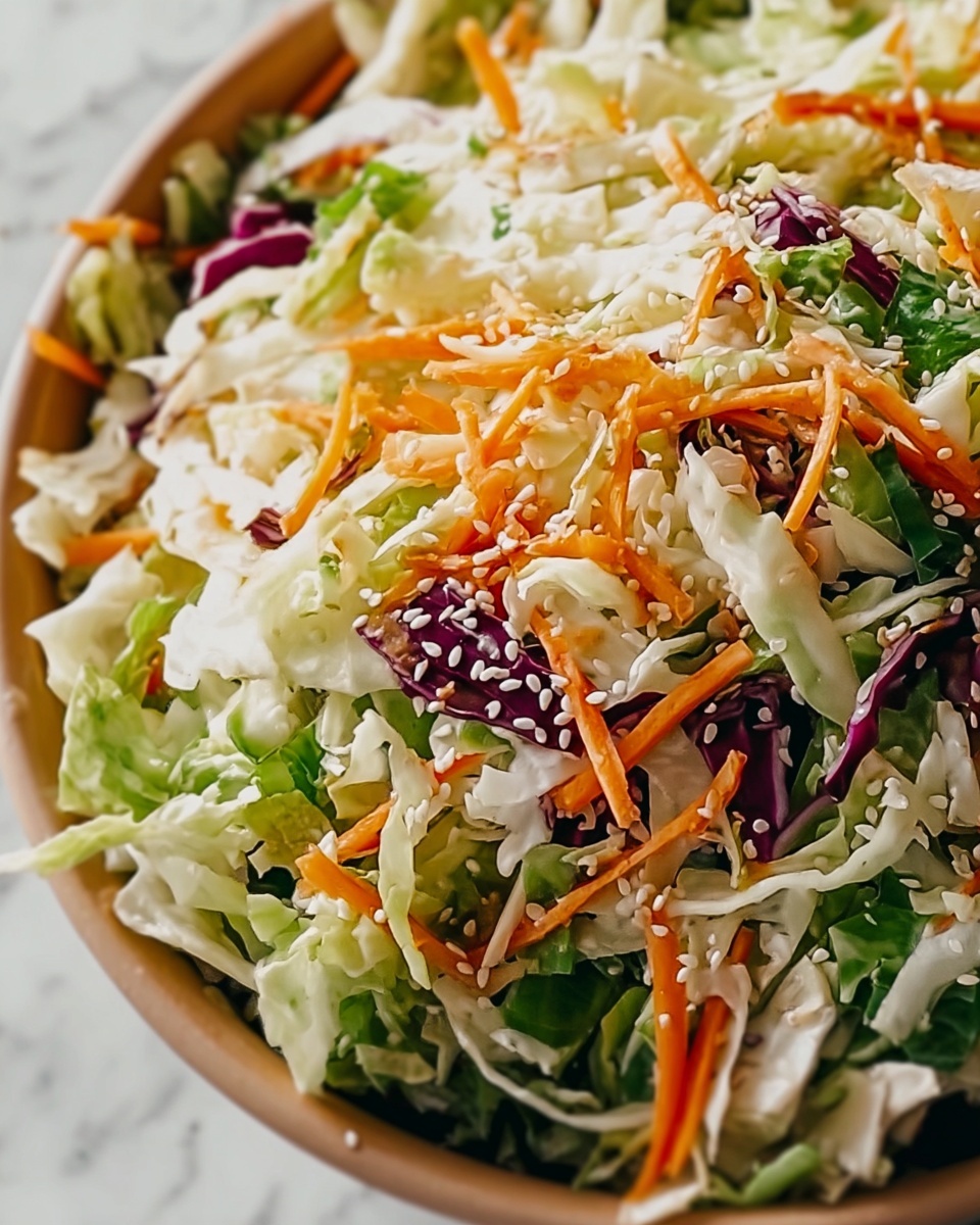 Easy Crunchy Asian Cabbage Slaw with Addictive Sesame Dressing Recipe - Recipe Image