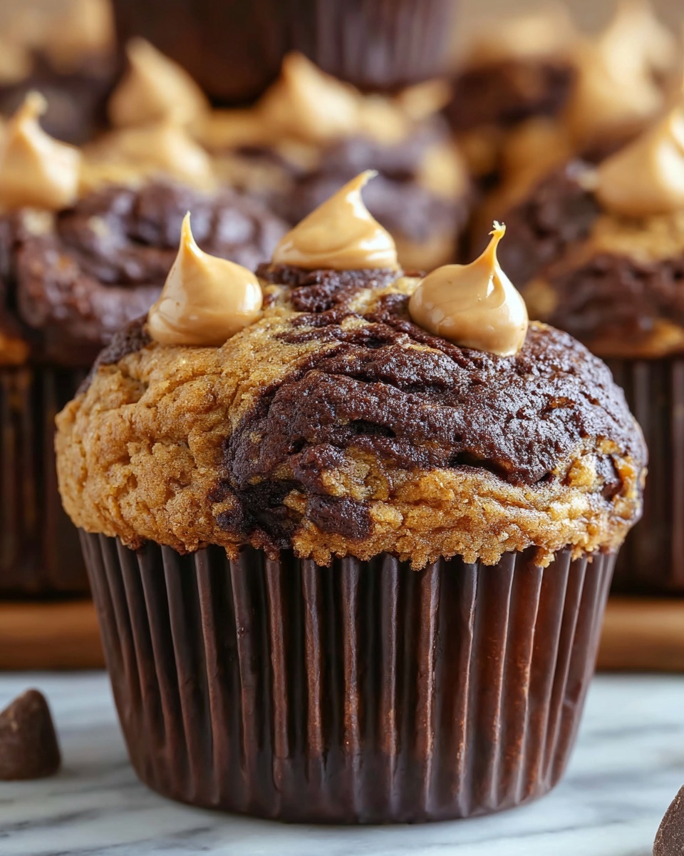Chocolate Peanut Butter Banana Muffins Recipe - Recipe Image