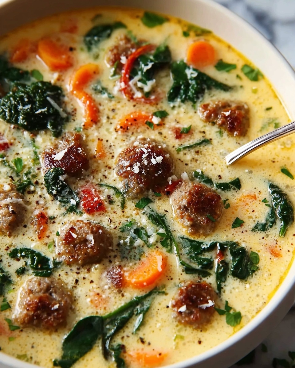 Creamy Parmesan Italian Sausage Soup Recipe - Recipe Image