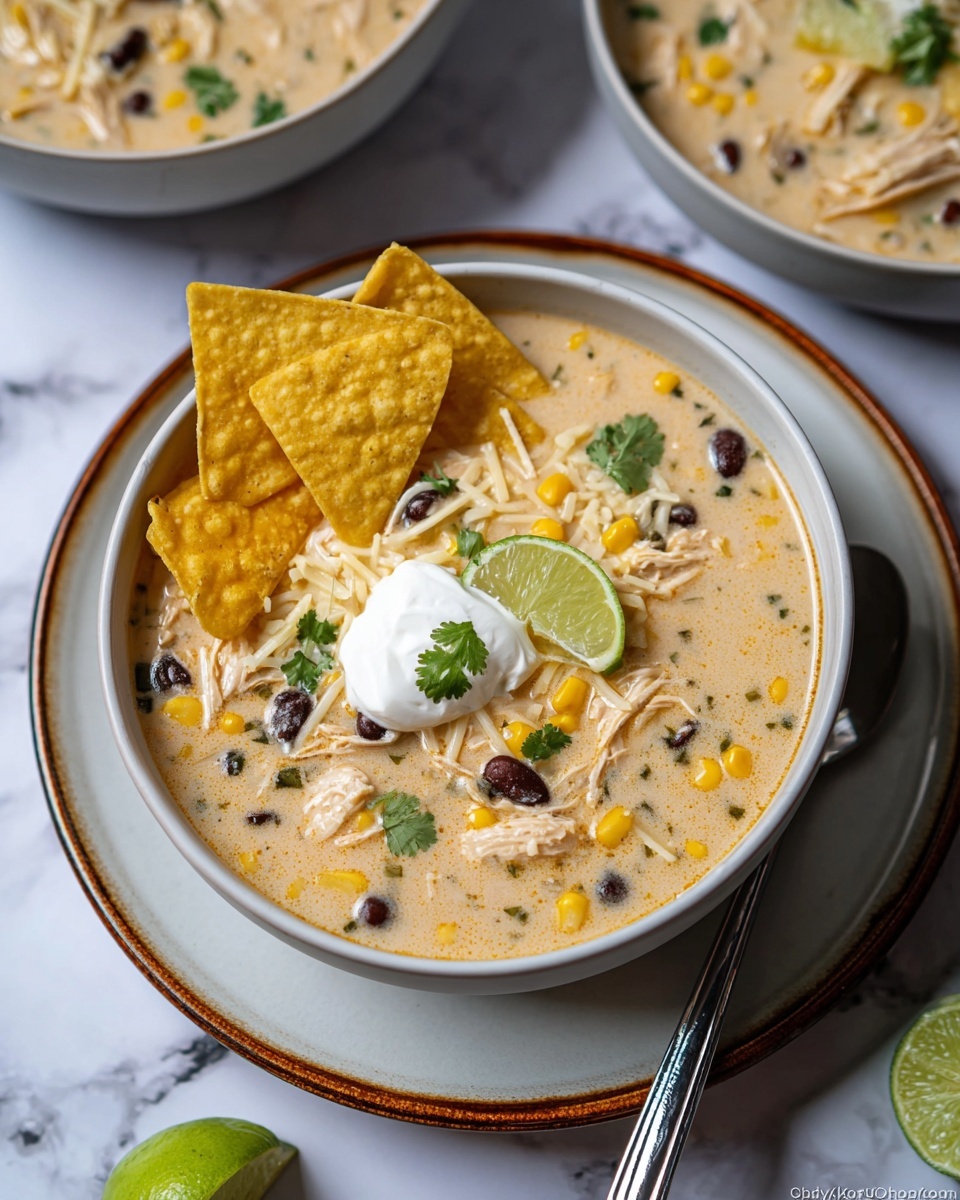 White Chicken Chili with Cream Cheese Recipe - Recipe Image