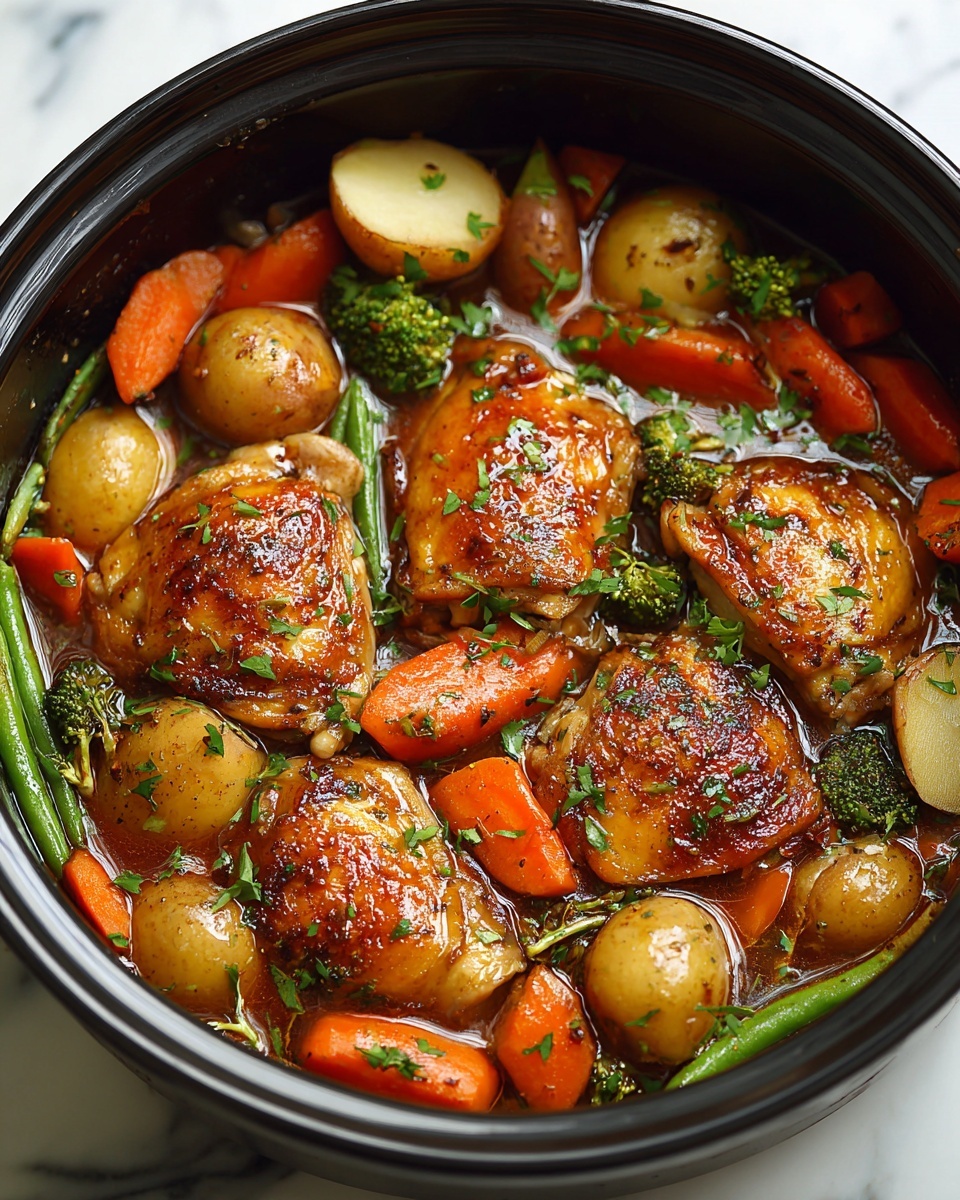 Slow Cooker Honey Garlic Chicken Recipe - Recipe Image