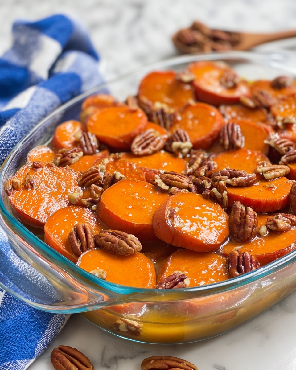 Candied Sweet Potatoes with Maple Glaze and Optional Pecans Recipe - Recipe Image