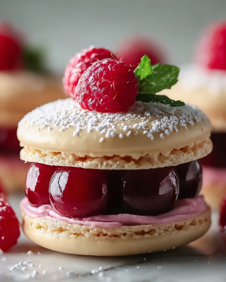 Ispahan-Inspired Macaron Cake with Fresh Lychees and Raspberries Recipe