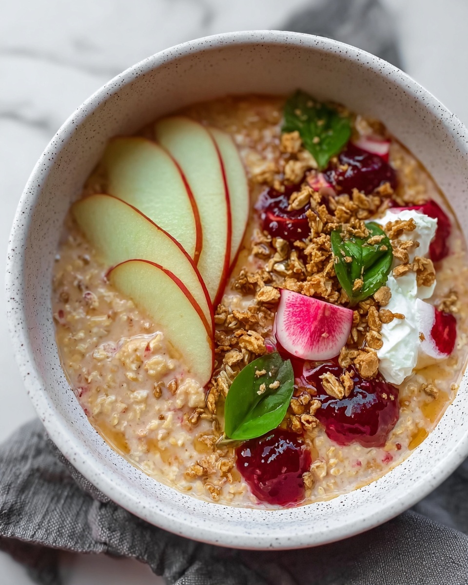 Sweet Maple Rhubarb Oatmeal Recipe - Recipe Image