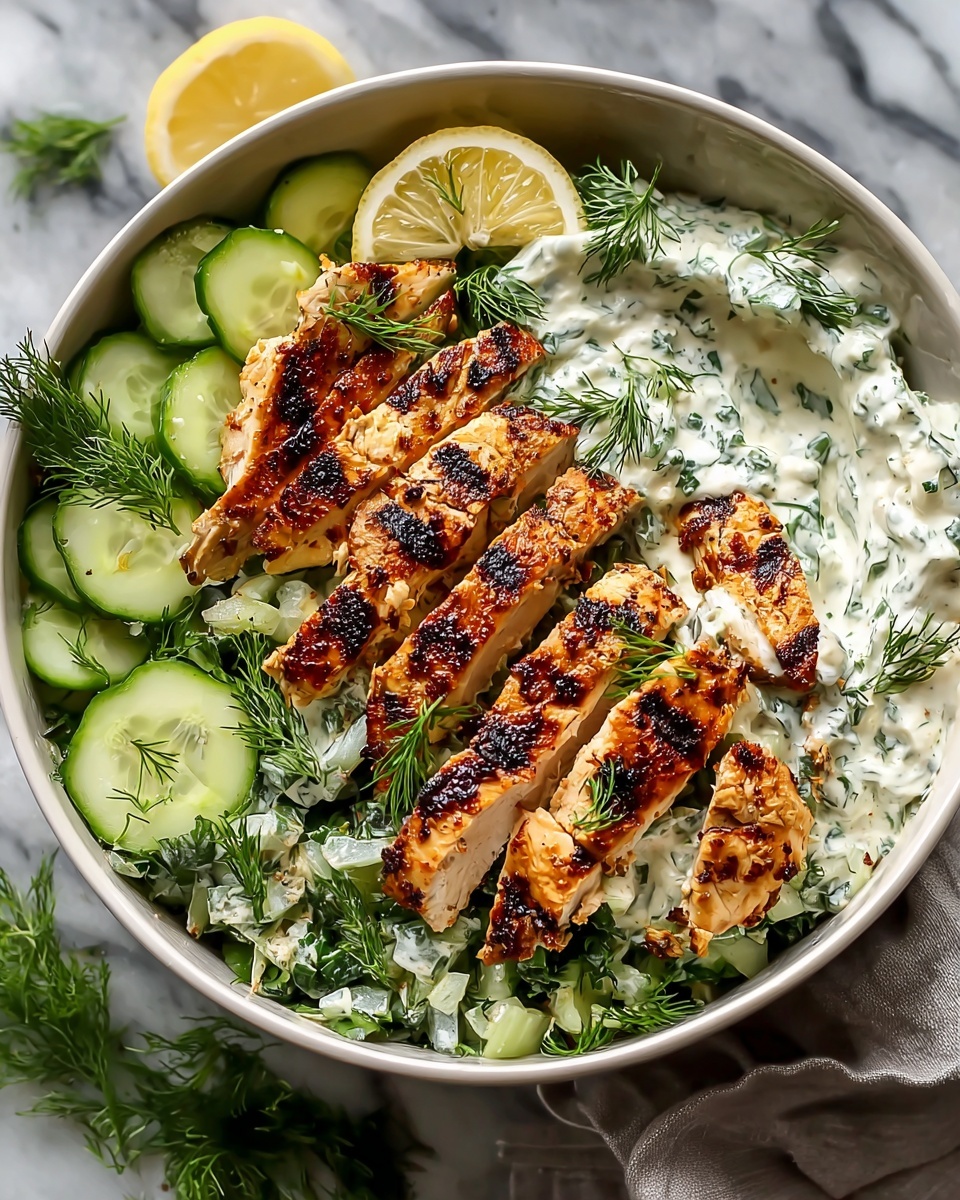 Chicken Tzatziki Bowls: Mediterranean Bliss Recipe - Recipe Image