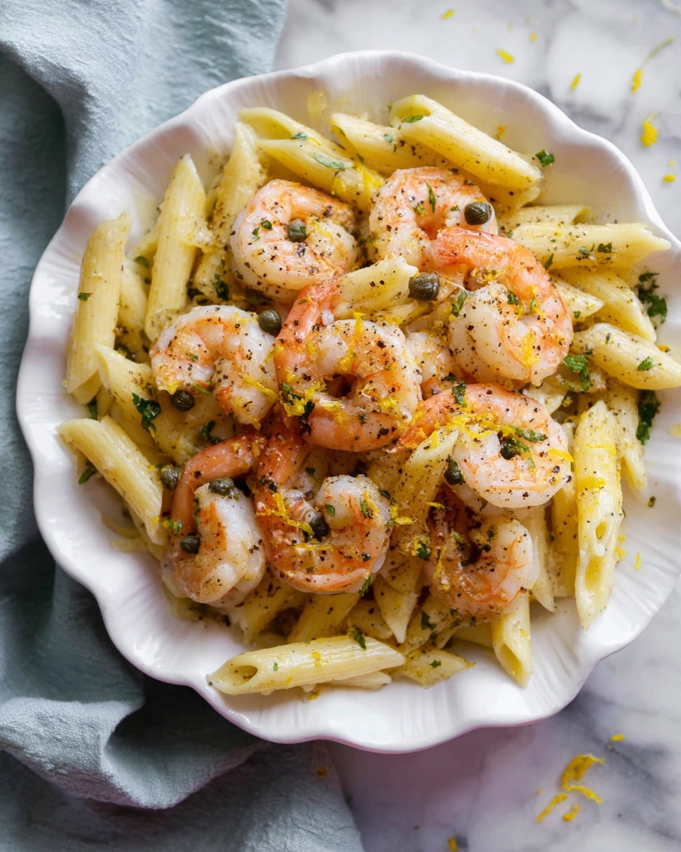 Shrimp Piccata with Lemon, Capers, and Pasta Recipe - Recipe Image