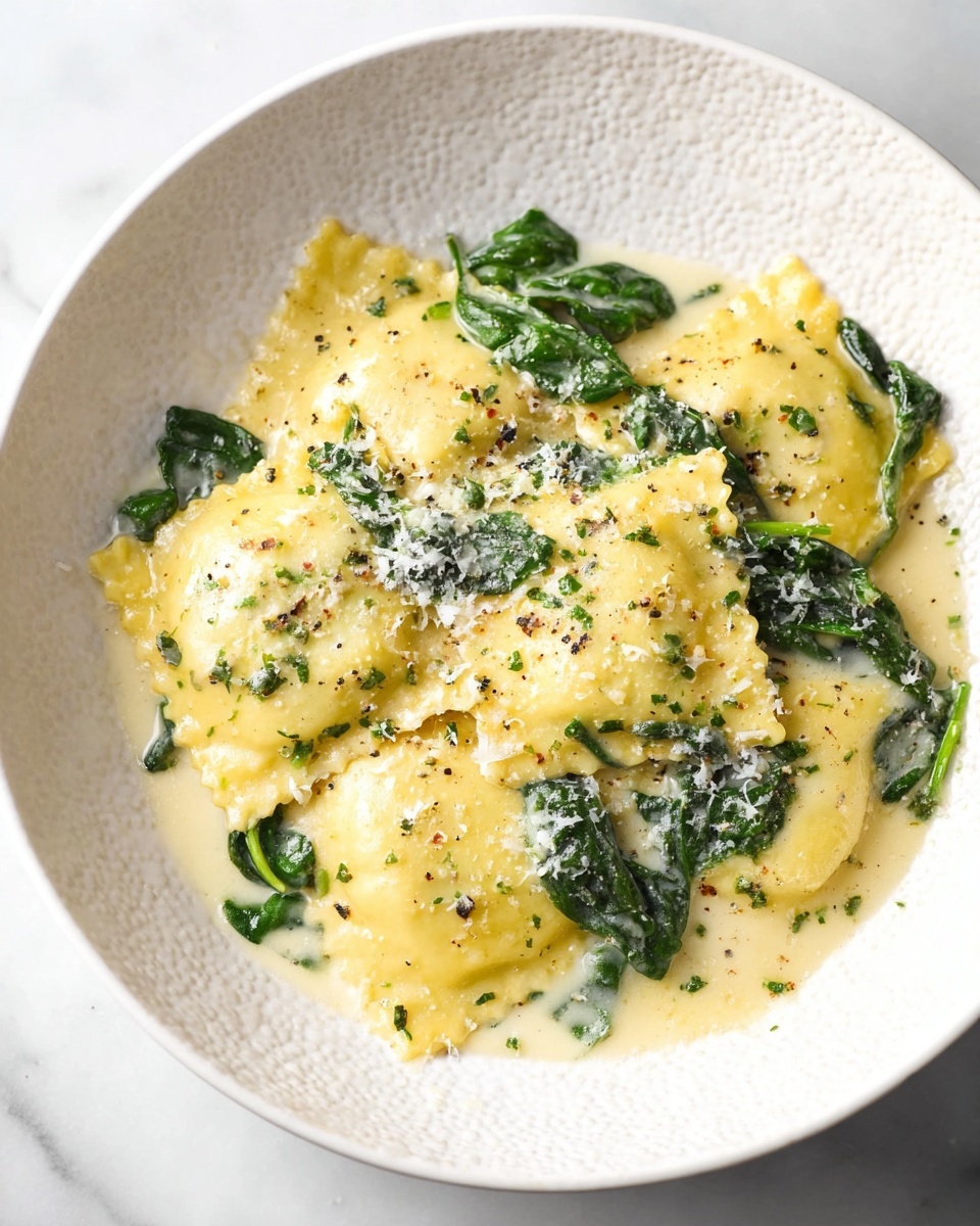 Creamy Pesto Ravioli with Spinach Recipe - Recipe Image
