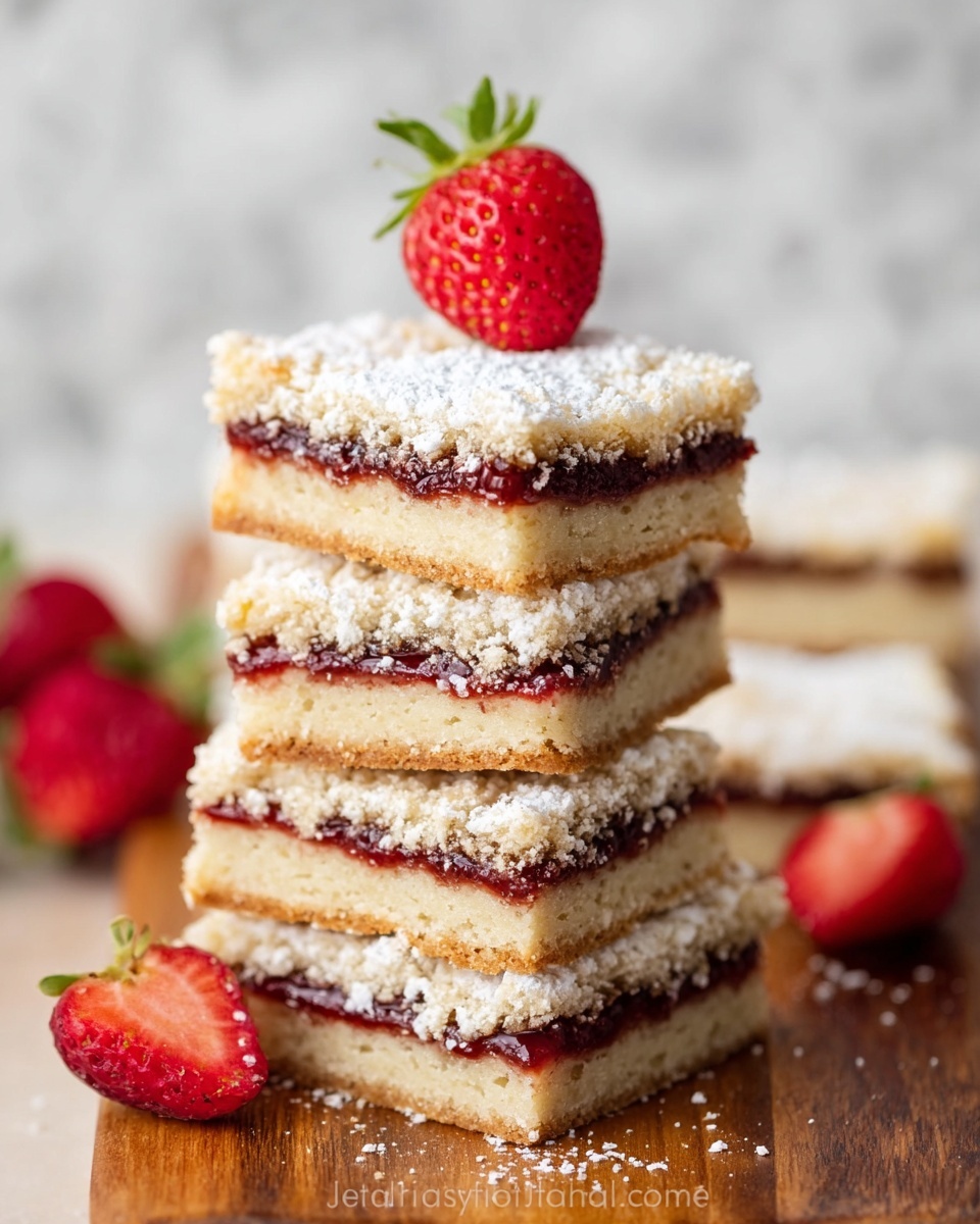 Strawberry Cookie Bars (Tertiy Pirog) Recipe - Recipe Image