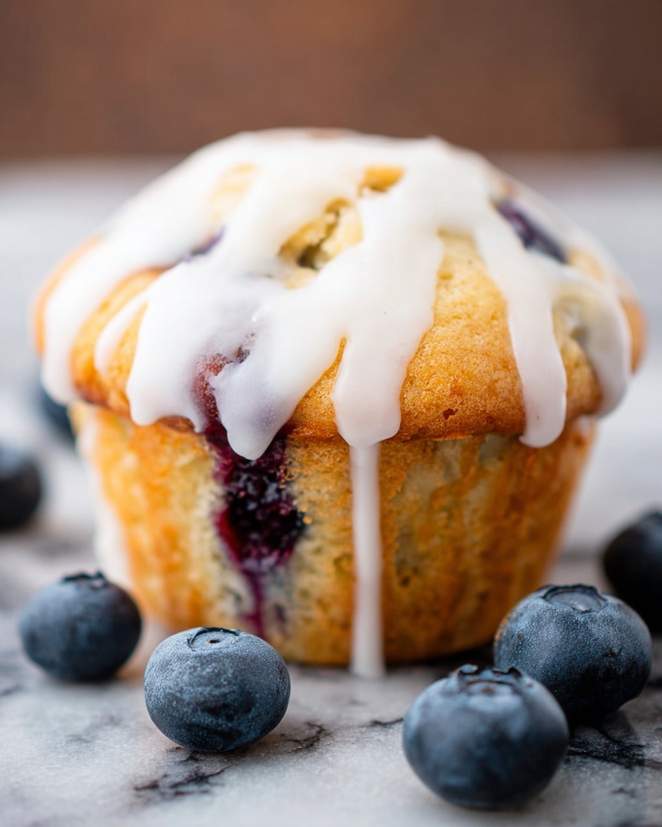 Blueberry Muffins with Lemon Glaze Recipe - Recipe Image