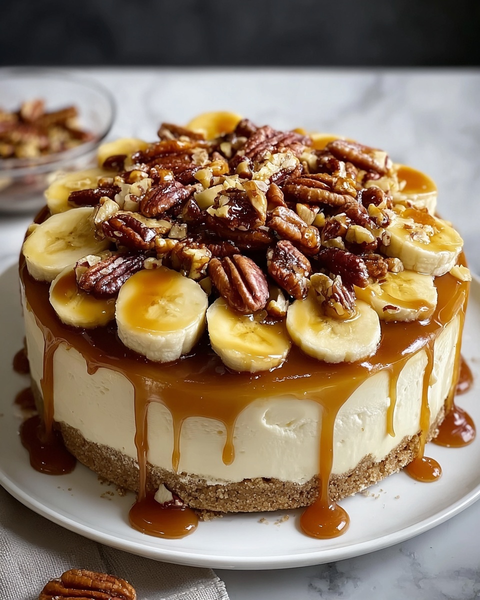 Decadent Banana Cheesecake with Caramel Recipe - Recipe Image
