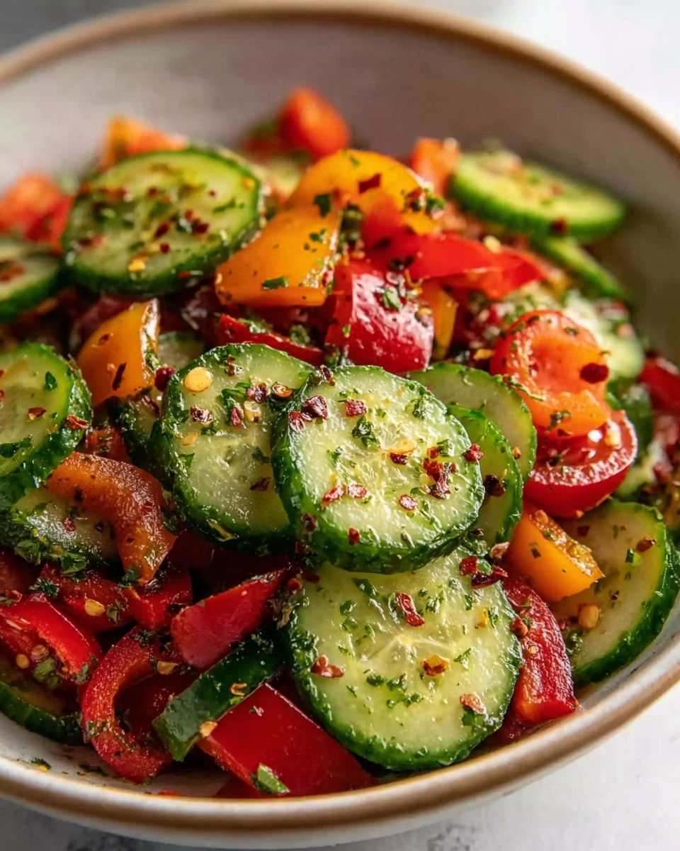 Crisp & Refreshing Cucumber Bell Pepper Salad Recipe - Recipe Image