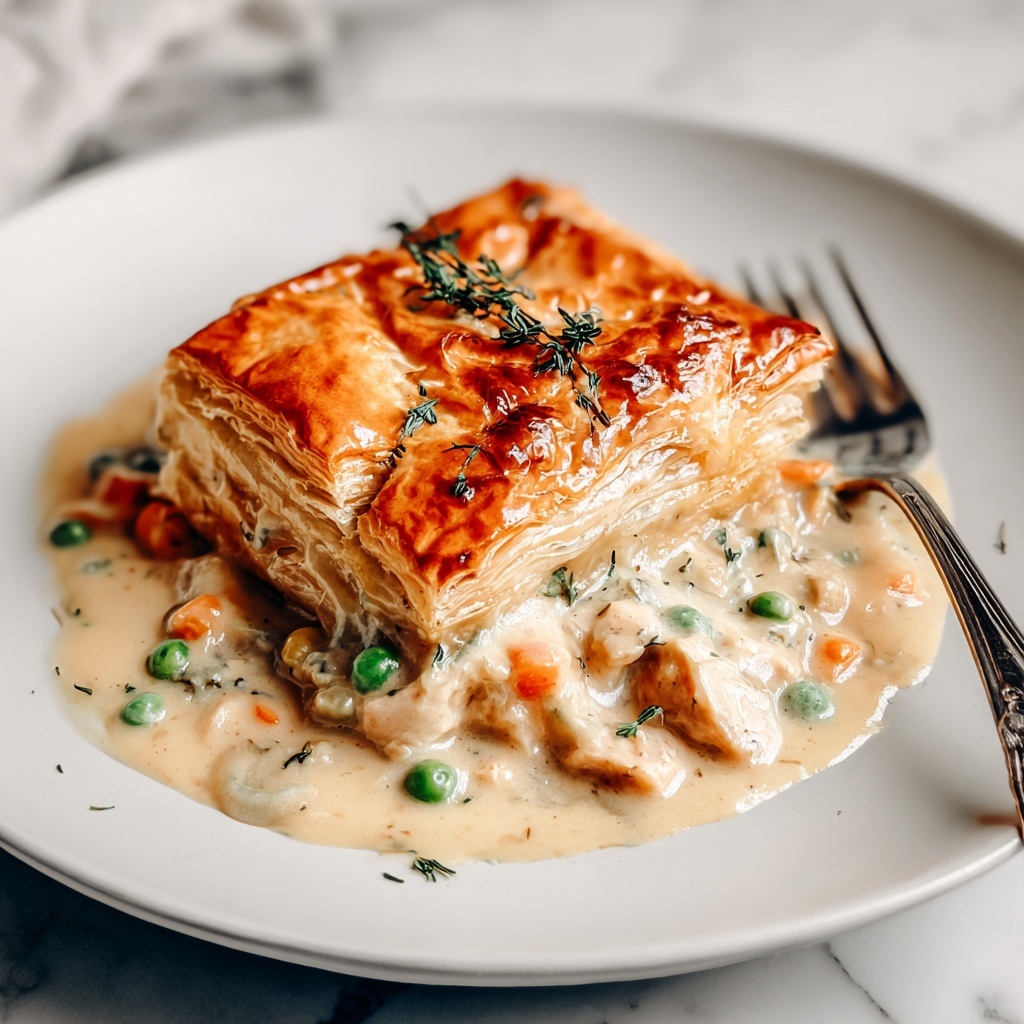 Chicken Pot Pie with Flaky Puff Pastry Crust Recipe - Recipe Image