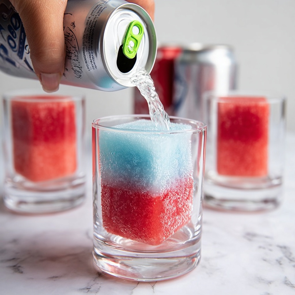 Red, White, and Blue Ice Cubes for the 4th of July Recipe - Recipe Image
