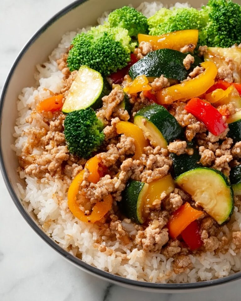 Savory Ground Turkey & Roasted Veggie Rice Bowl Recipe