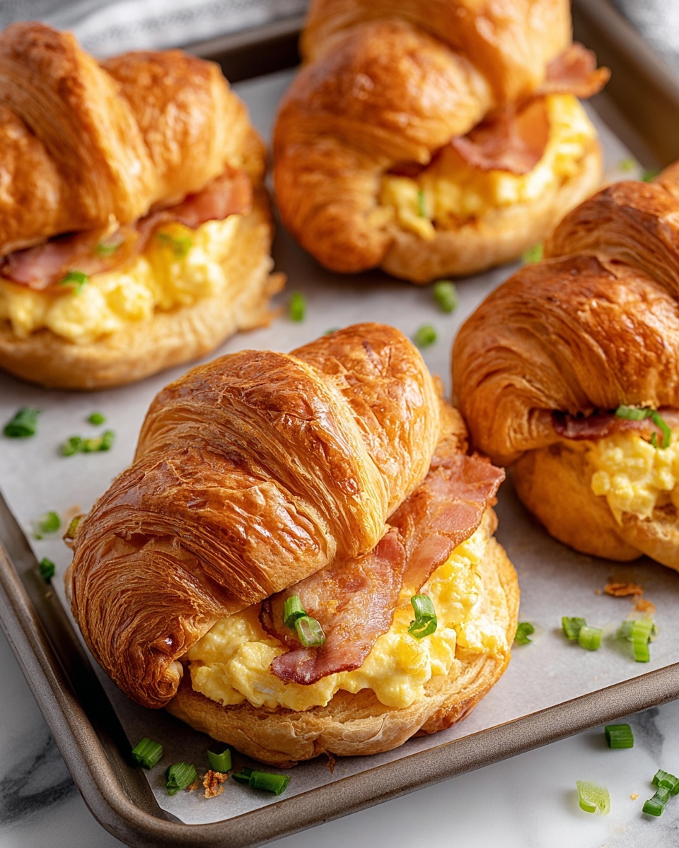 Croissant Breakfast Sandwiches with Dijon Honey Spread and Savory Fillings Recipe - Recipe Image