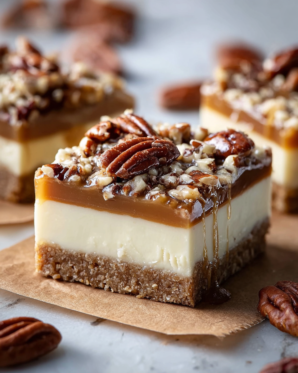 Pecan Pie Cheesecake Bars Recipe - Recipe Image