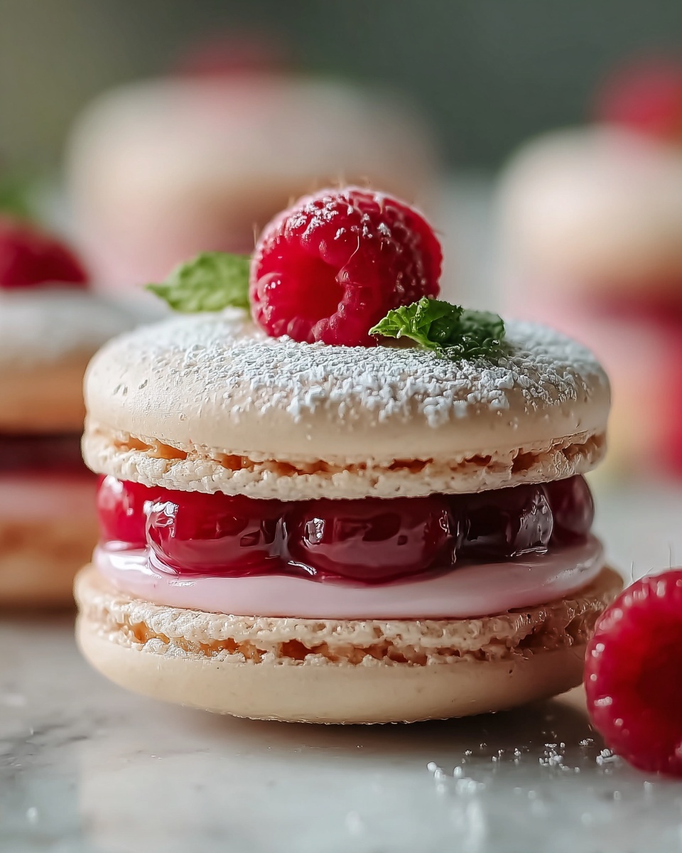 Ispahan-Inspired Macaron Cake with Fresh Lychees and Raspberries Recipe - Recipe Image