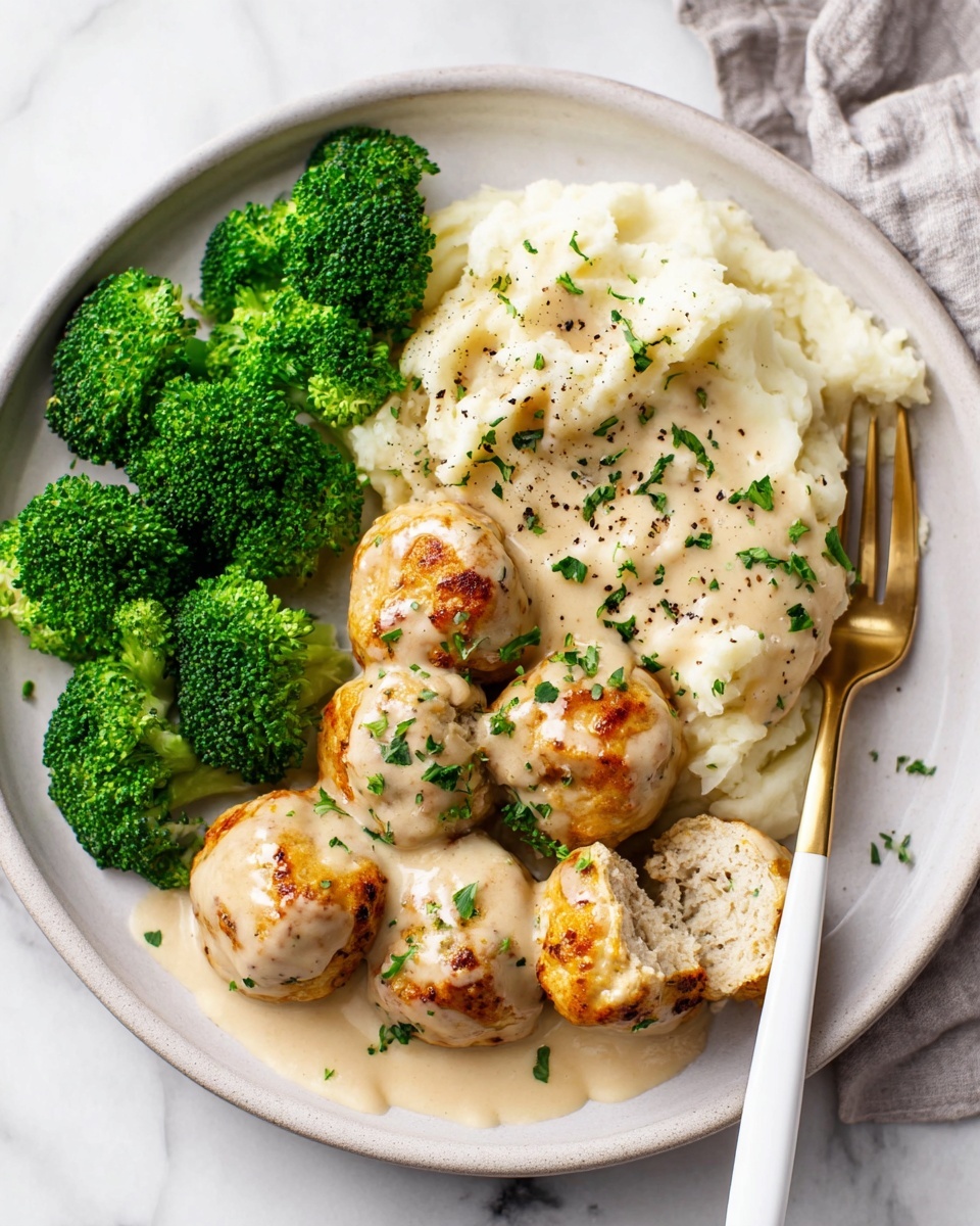 Ranch Chicken Meatballs in Creamy Garlic Parmesan Sauce Recipe - Recipe Image