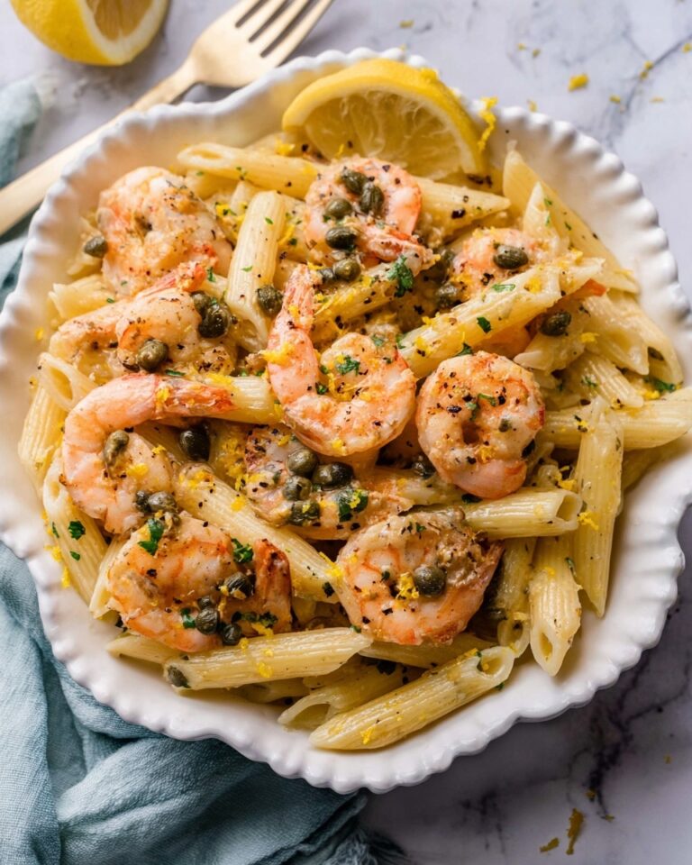 Shrimp Piccata with Lemon, Capers, and Pasta Recipe
