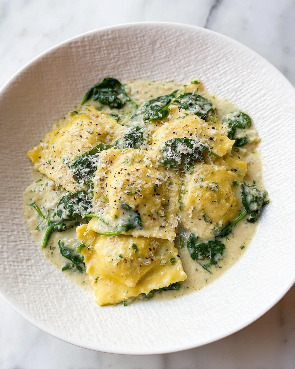 Creamy Pesto Ravioli with Spinach Recipe - Recipe Image