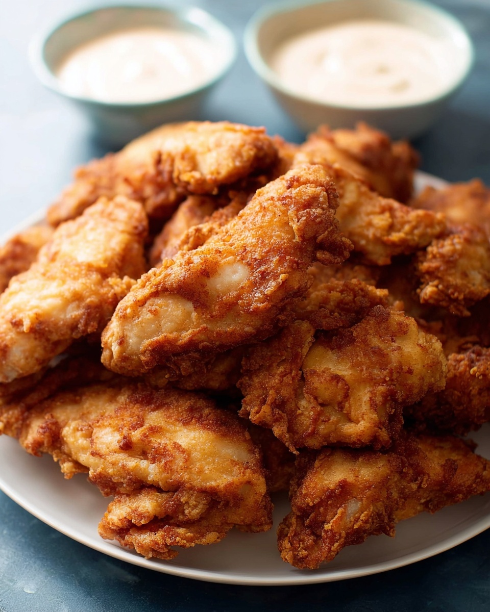Breaded Chicken Tenders with a 3-Ingredient Homemade Dip Recipe - Recipe Image