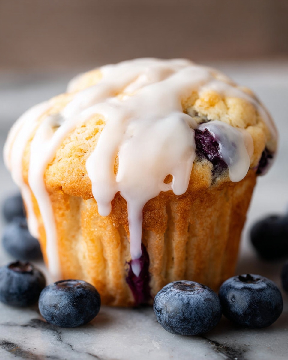 Blueberry Muffins with Lemon Glaze Recipe - Recipe Image